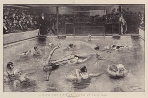 Een waterpolowedstrijd bij een Londense zwemclub